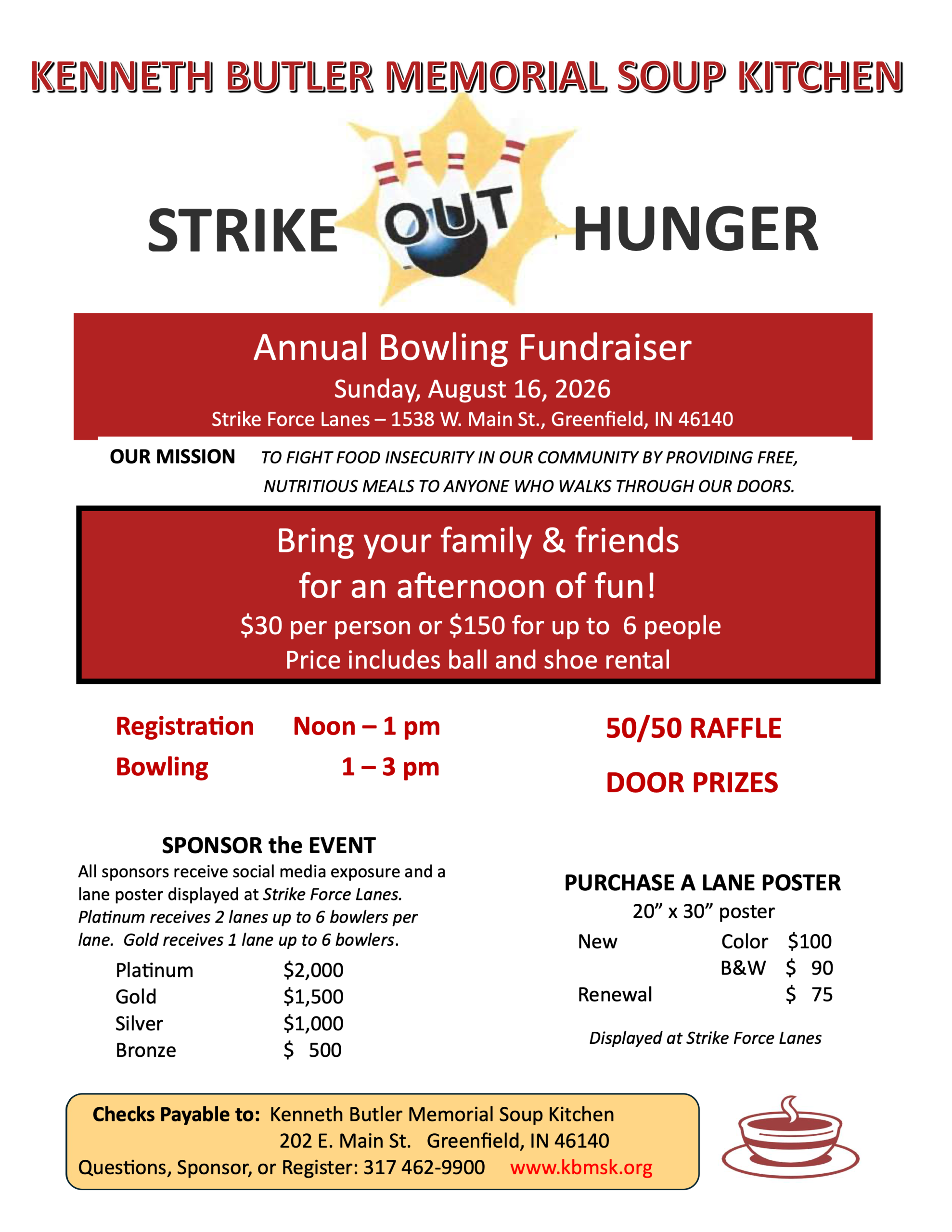 Strike Out Hunger flyer image